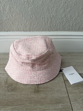 Balmain Paris Pink Logo Jacquard Bucket Hat size 2 adult unisex